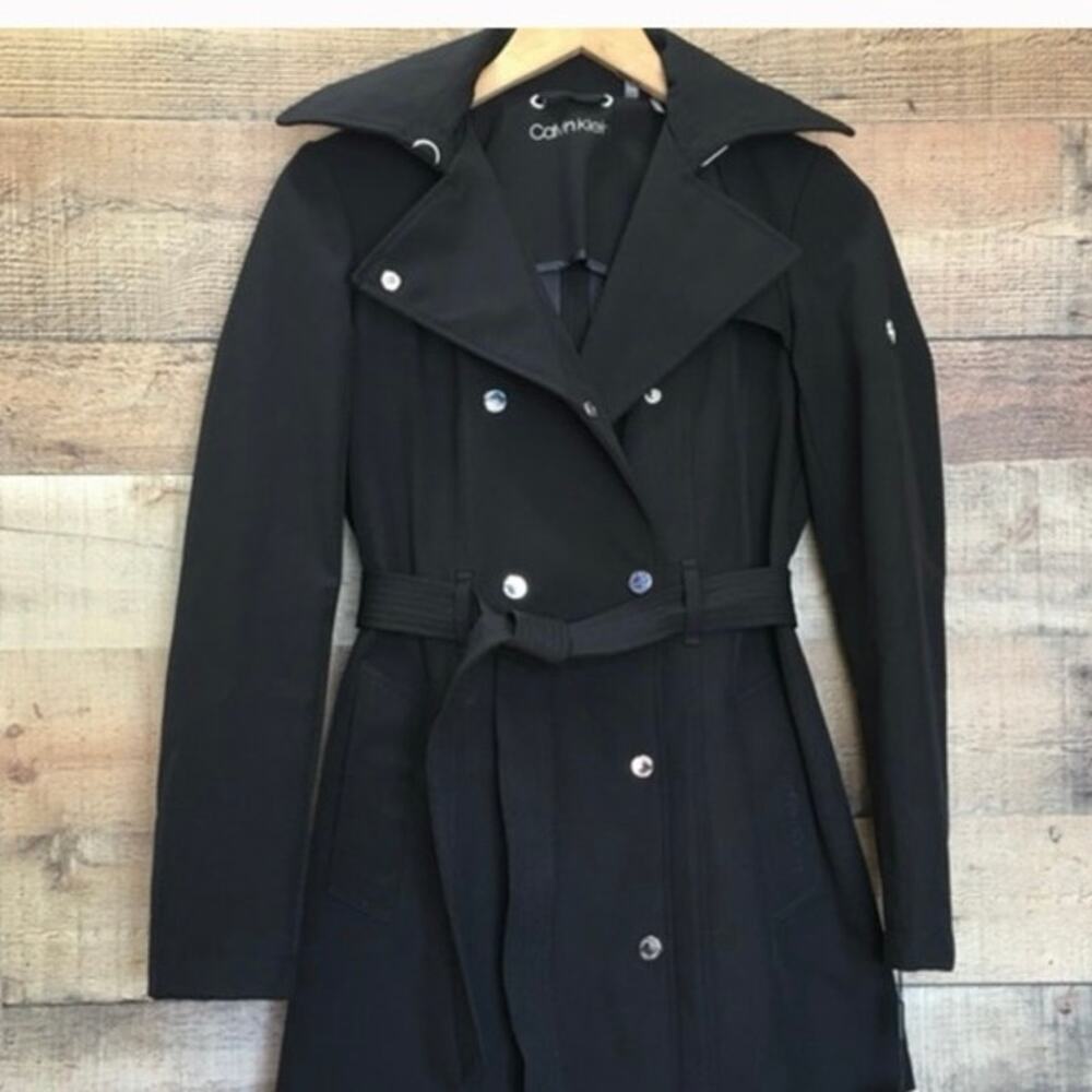 Calvin Klein black waterproof jacket trench coat size M - Picture 5 of 12